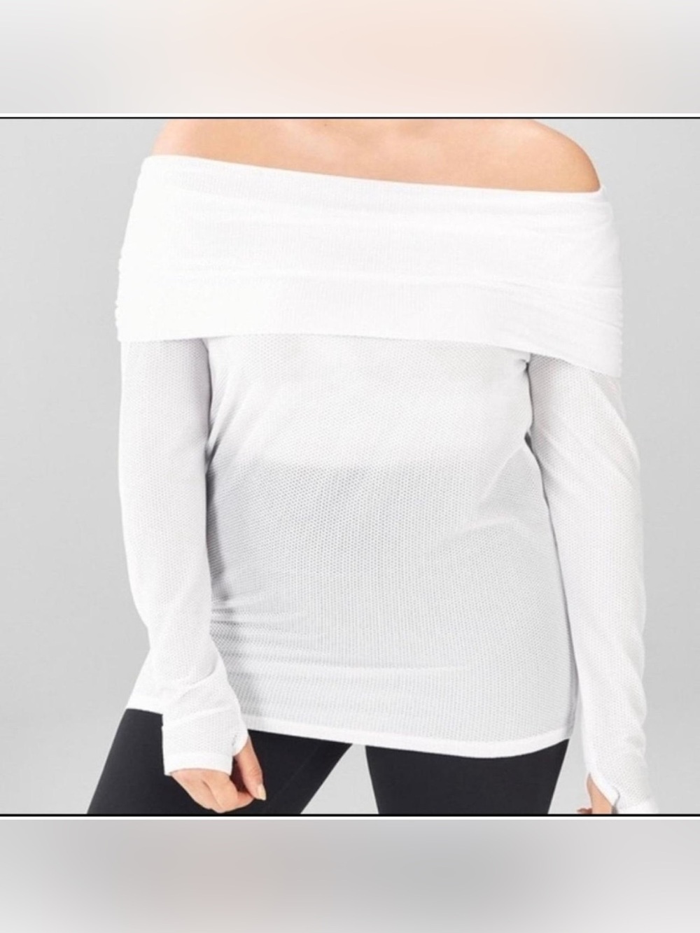 Demi Lovato for Fabletics Mesh Off the Shoulder Top